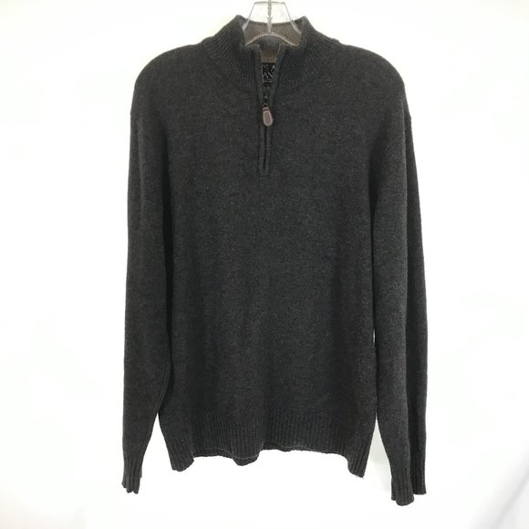 Men Large Jos A Bank Lamb Wool Quarter Zip Sweater - Picture 1 of 3